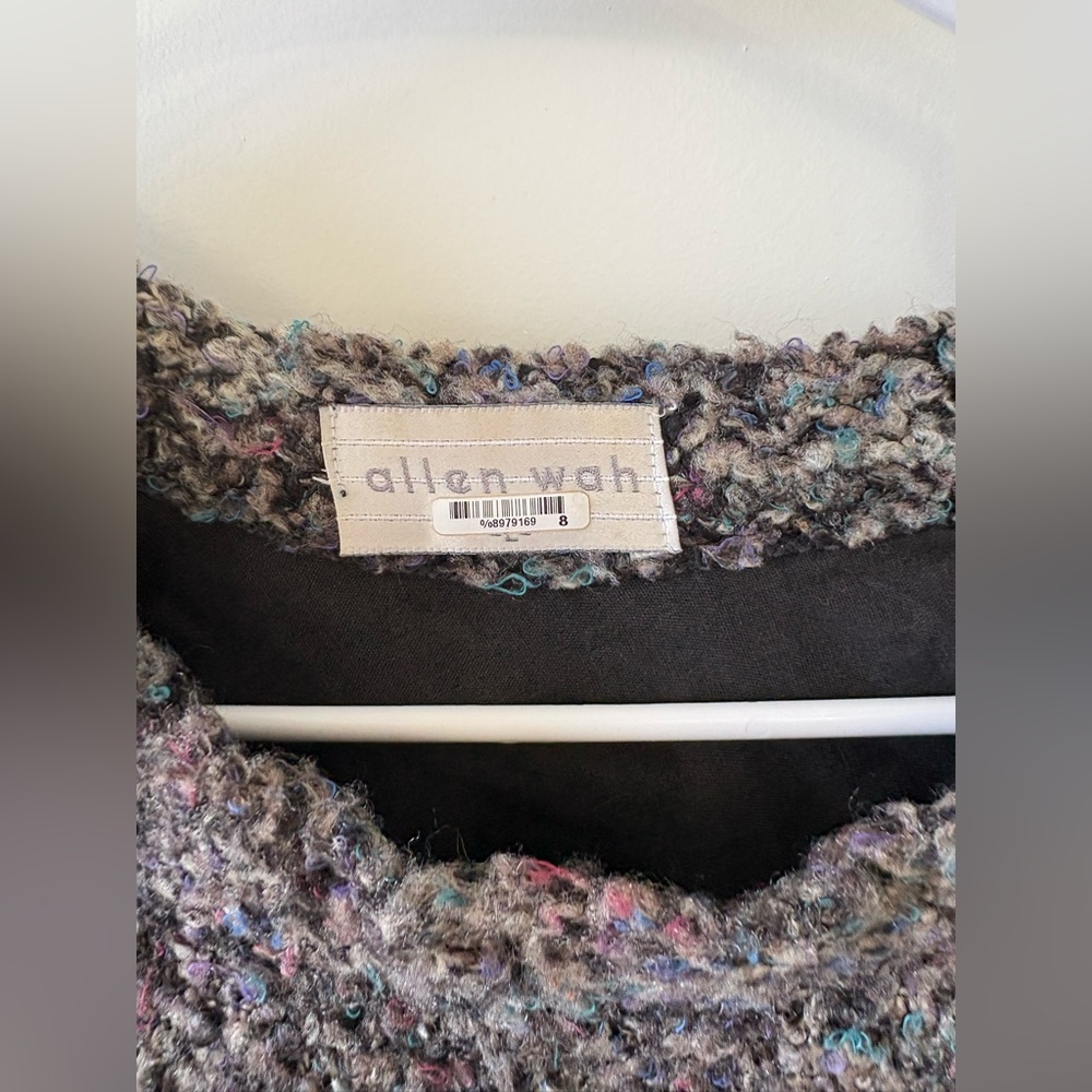 Vintage Allen Wah Lambswool Boxy Oversized Multicolor Textured Sweater Large - Picture 3 of 5